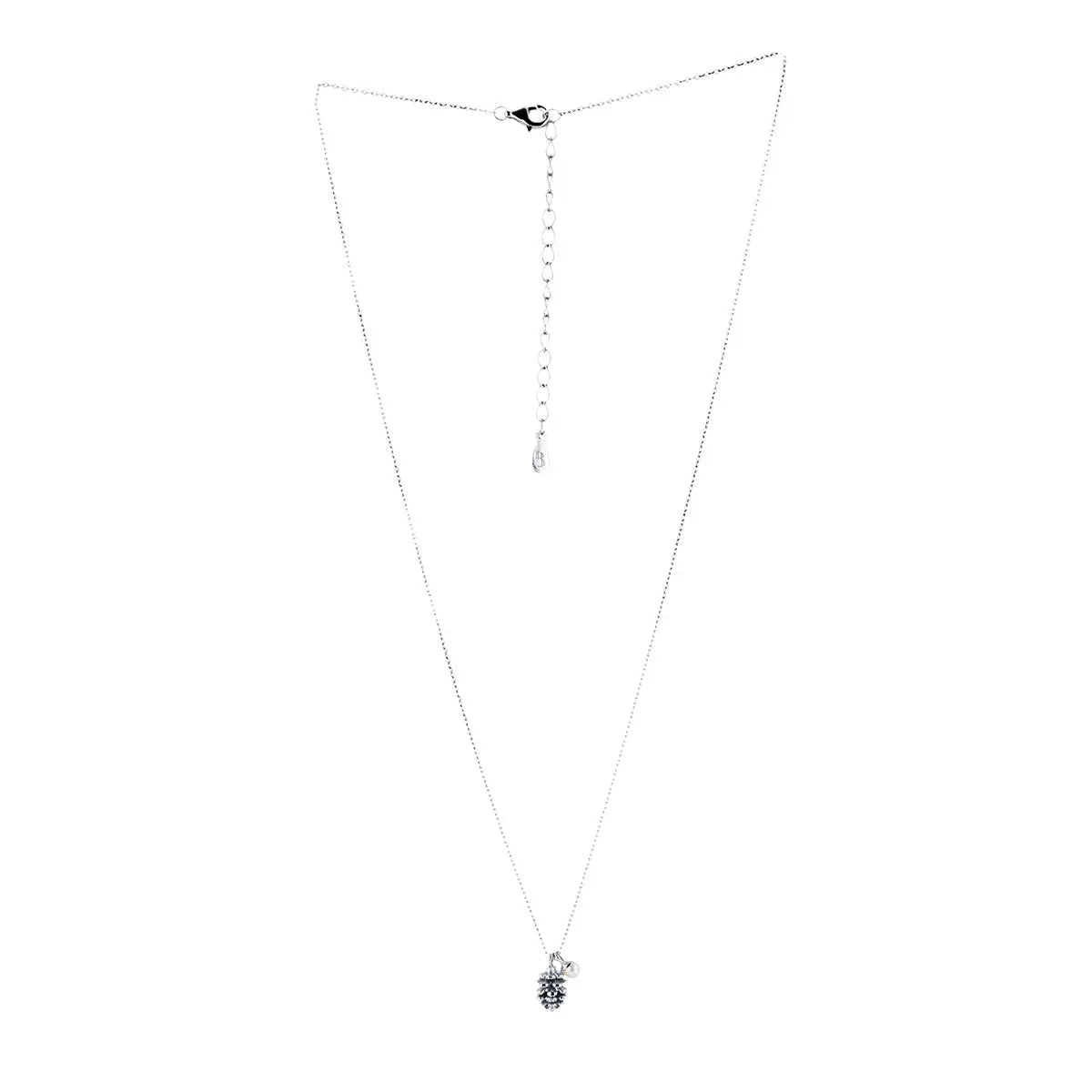 Acorn and Pearl Charm Necklace Silver 2 - Australian Jewellery Brand Bowerbird Jewels