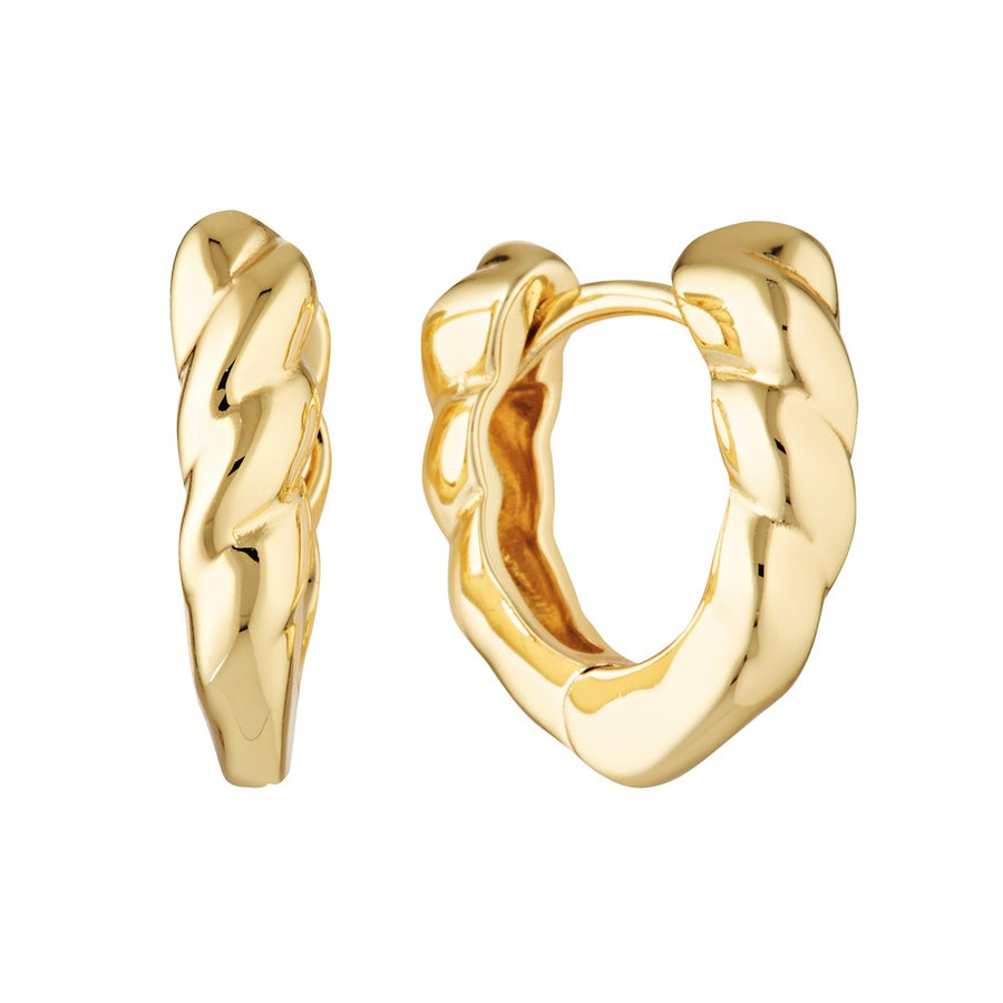Aura Twist Hoop Earrings Gold 1 - Bowerbird Jewels - Online Jewellery Store