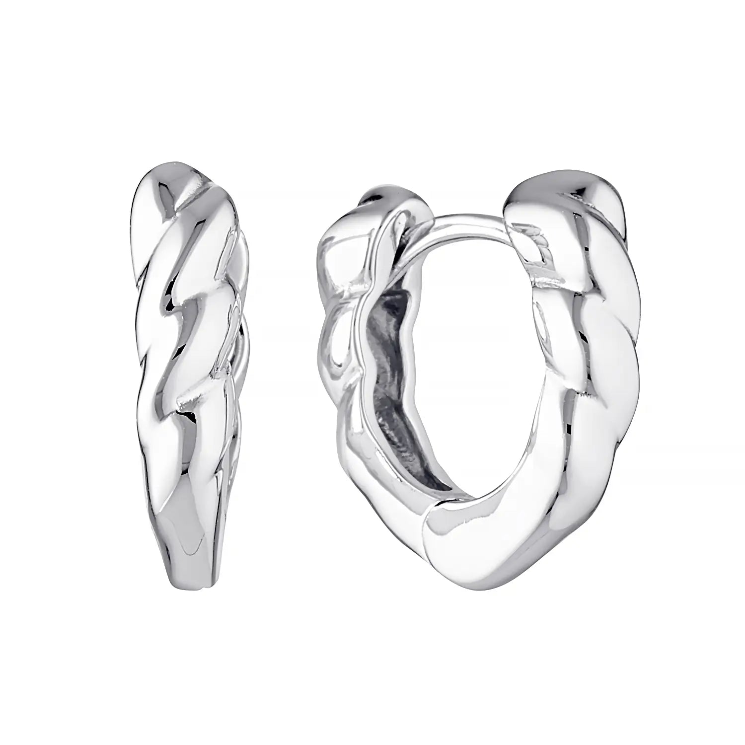 Aura Twist Huggie Hoop Earrings Silver 1 - Australian Jewellery Brand Bowerbird Jewels