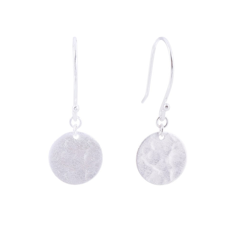 Bohemian Disc Drop Earrings Silver 1 - Bowerbird Jewels - Online Jewellery Store