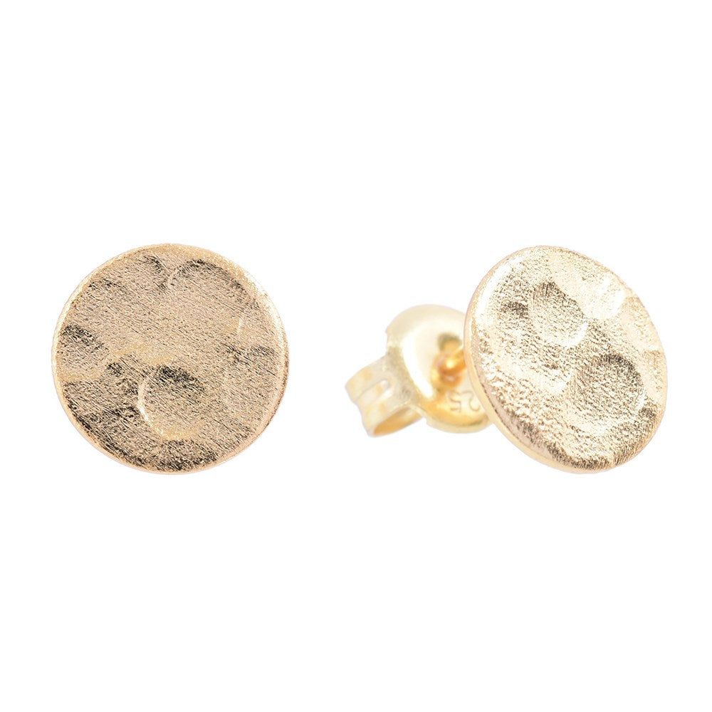 Bohemian Disc Stud Earrings Gold 1 - Bowerbird Jewels - Online Jewellery Store