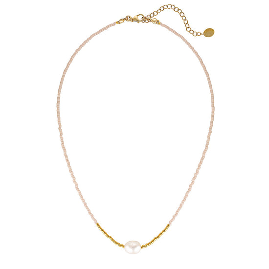 Wanderlust Pearl Choker Necklace Blush 3 - Bowerbird Jewels - Online Jewellery Stores
