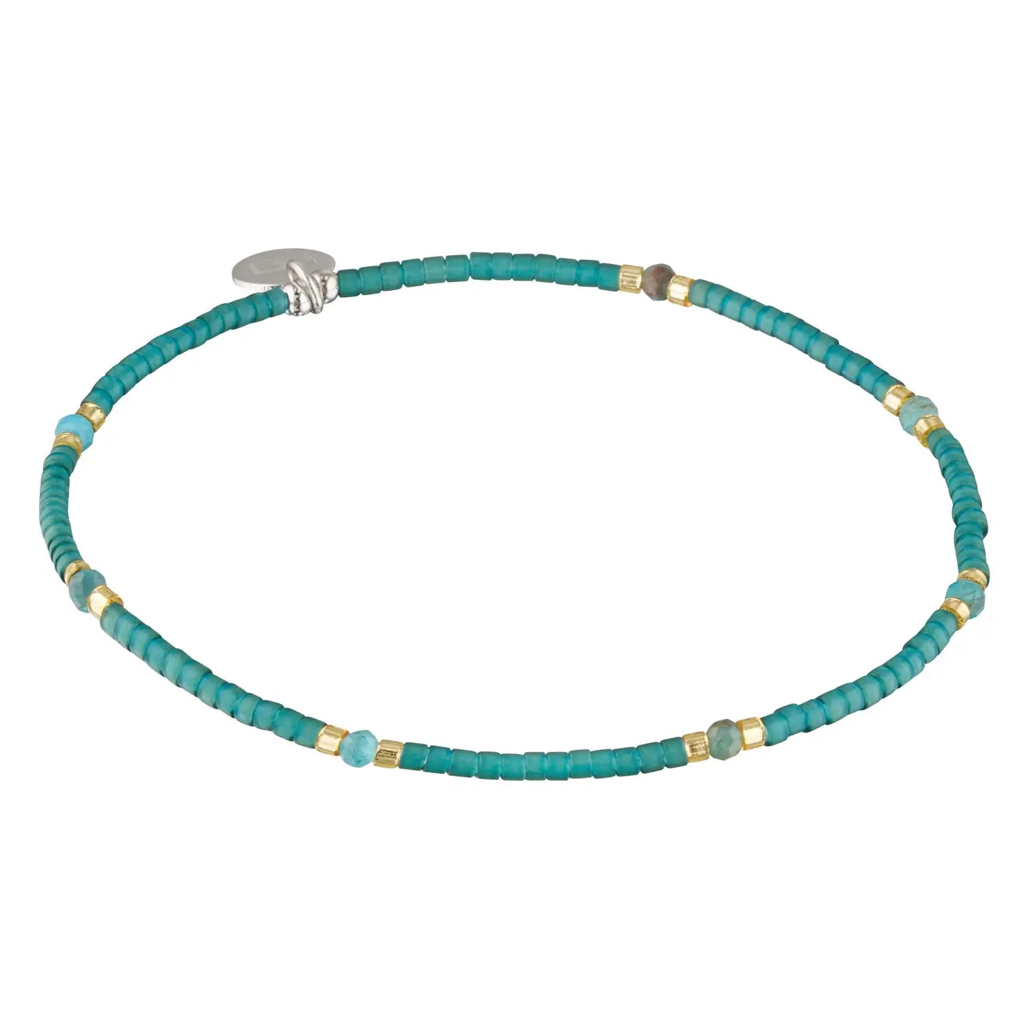 Colour Splice Blue Apatite Gemstone Stacking Bracelet 1 - Australian Jewellery Brand Bowerbird Jewels