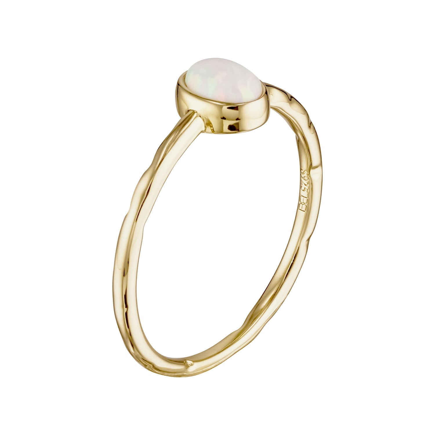 Gold-Solasta Solitaire Opalite Ring in 18K Gold Vermeil2-Australian Jewellery Brand Bowerbird Jewels