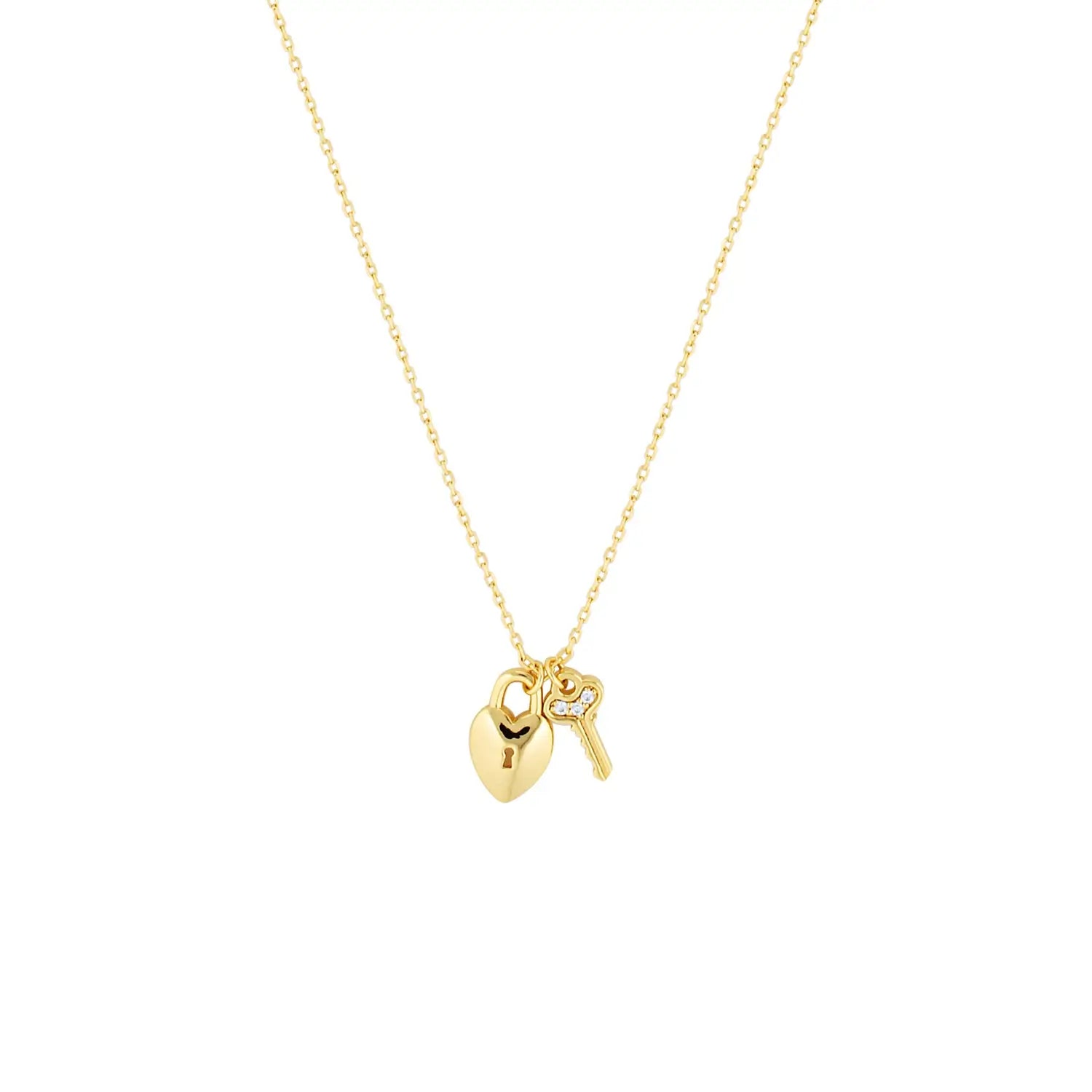 Lock and Key Necklace in Sterling Silver or Gold Gold 1 - Australian Jewellery Brand Bowerbird Jewels