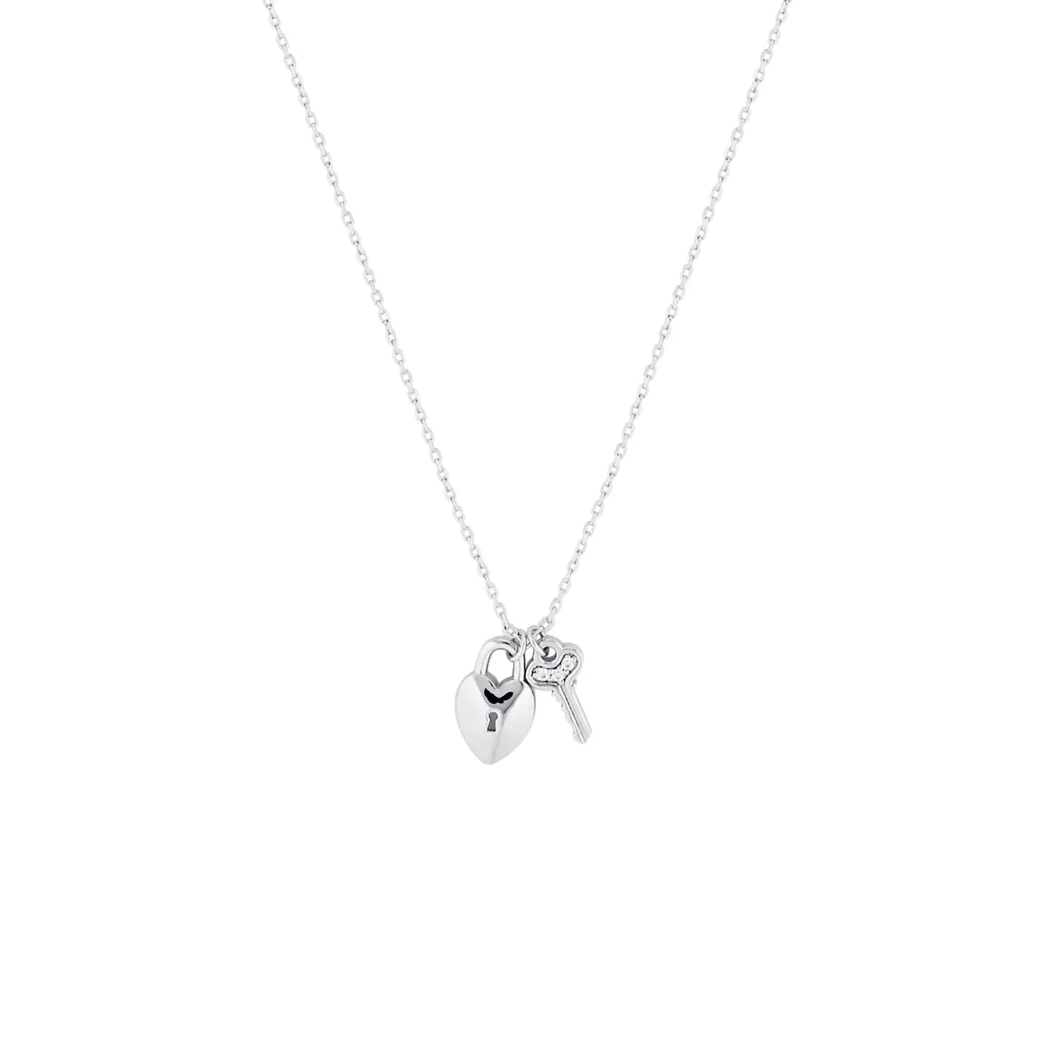 Lock and Key Necklace in Sterling Silver or Gold Silver 1 - Australian Jewellery Brand Bowerbird Jewels