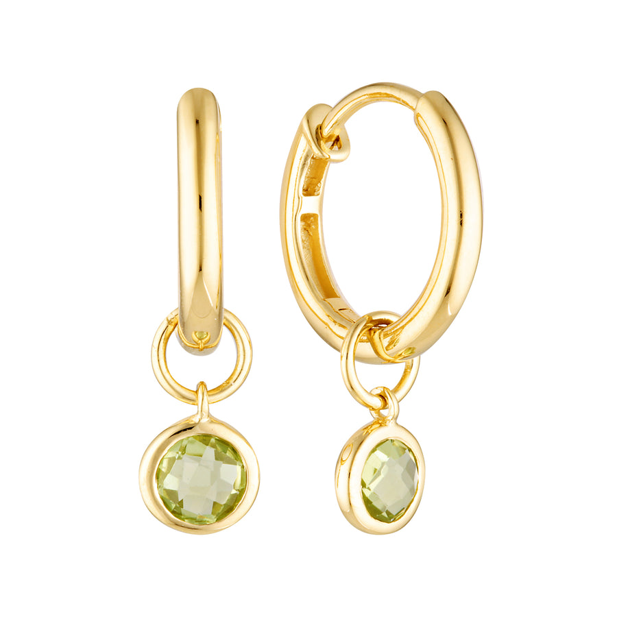 Marais Peridot Drop Huggie Earrings in 18K Gold Vermeil or Silver Gold 1 - Bowerbird Jewels - Online Jewellery Store