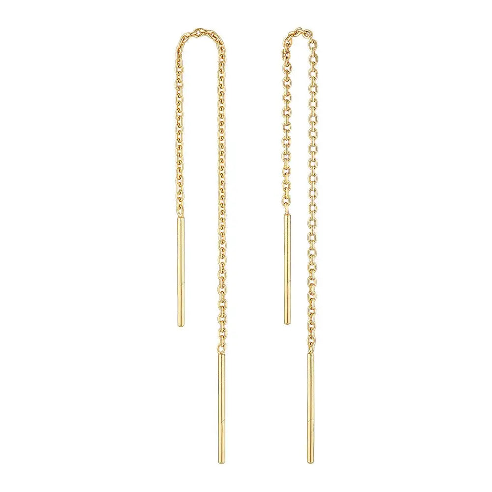 Minimalist Thread Earrings in Silver and Gold Gold 1 - Australian Jewellery Brand Bowerbird Jewels