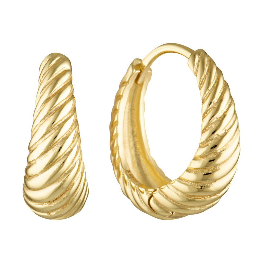 Muse Hoop Earrings Gold 1 - Bowerbird Jewels - Online Jewellery Store