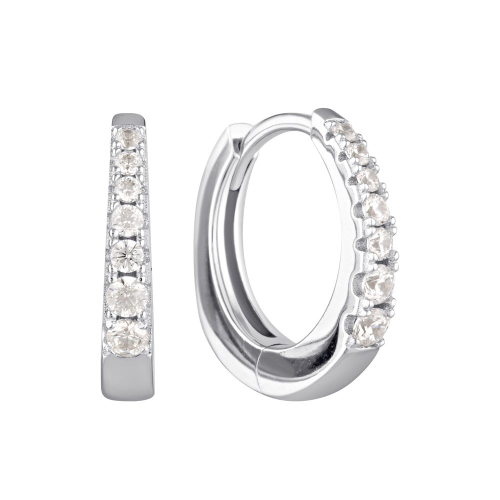 Opia Tapering Huggie Earrings Silver 1 - Bowerbird Jewels - Online Jewellery Store