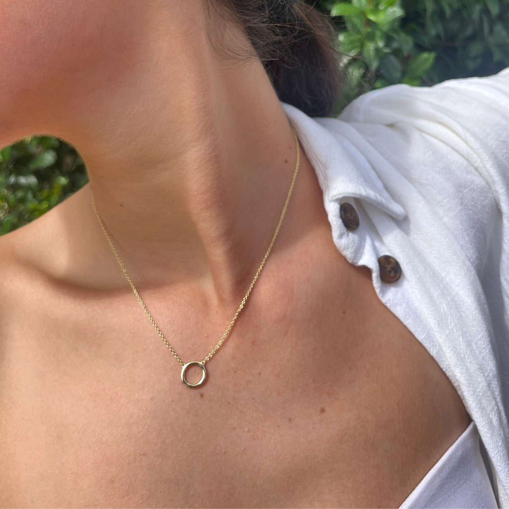 Orbit Circle Necklace Gold 2 - Bowerbird Jewels - Online Jewellery Store
