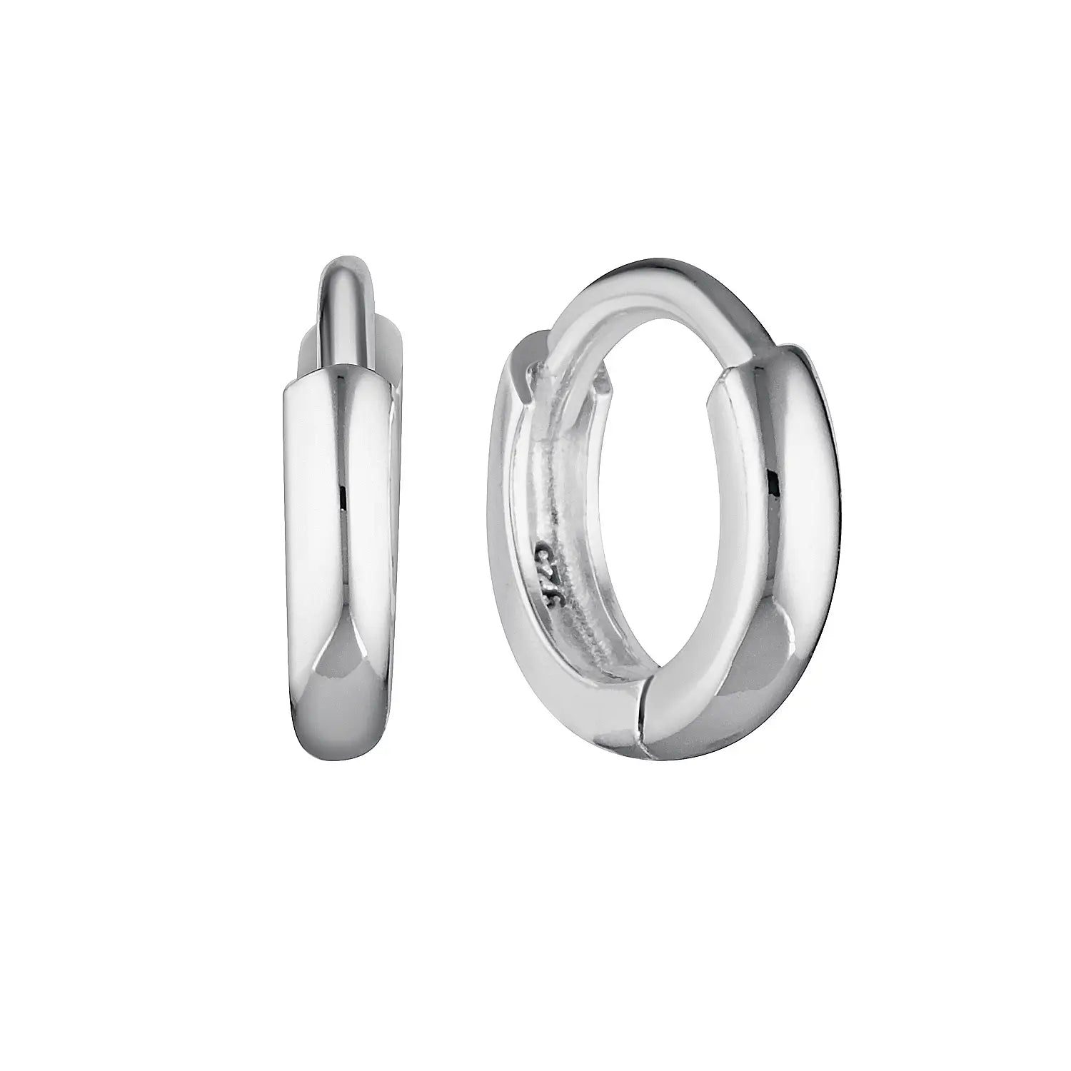 Petite Huggie Hoop Earrings 9.0mm Silver 1 - Australian Jewellery Brand Bowerbird Jewels