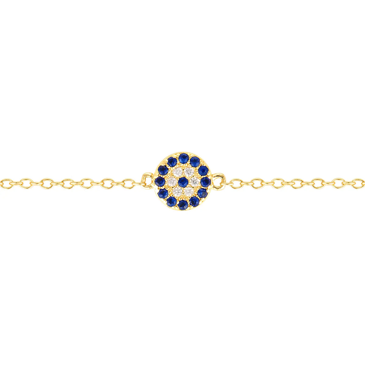 Silver Evil Eye Bracelet Dark BLue Gold 2 - Australian Jewellery Brand Bowerbird Jewels