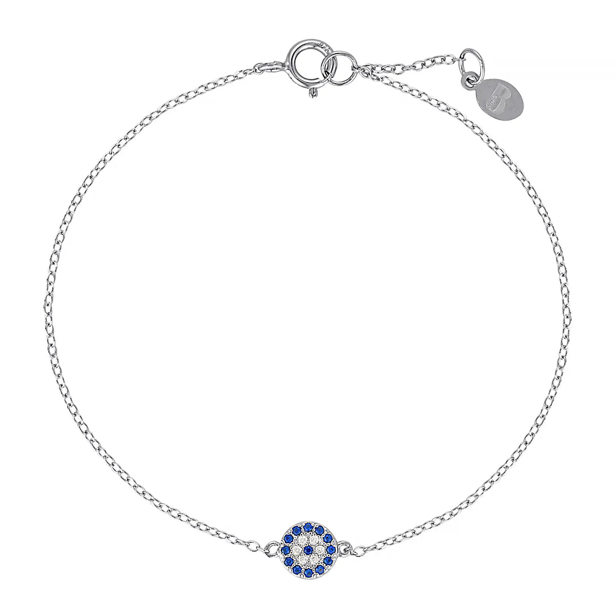Silver Evil Eye Bracelet Dark Blue Silver 1 - Australian Jewellery Brand Bowerbird Jewels