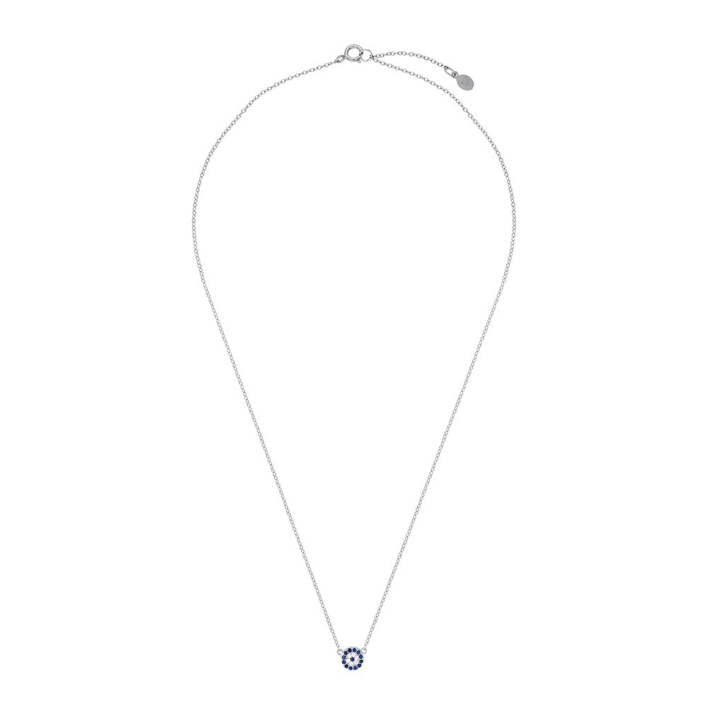 Silver Evil Eye Necklace Dark Blue Glass and Silver 4 - Bowerbird Jewels - Online Jewellery Store