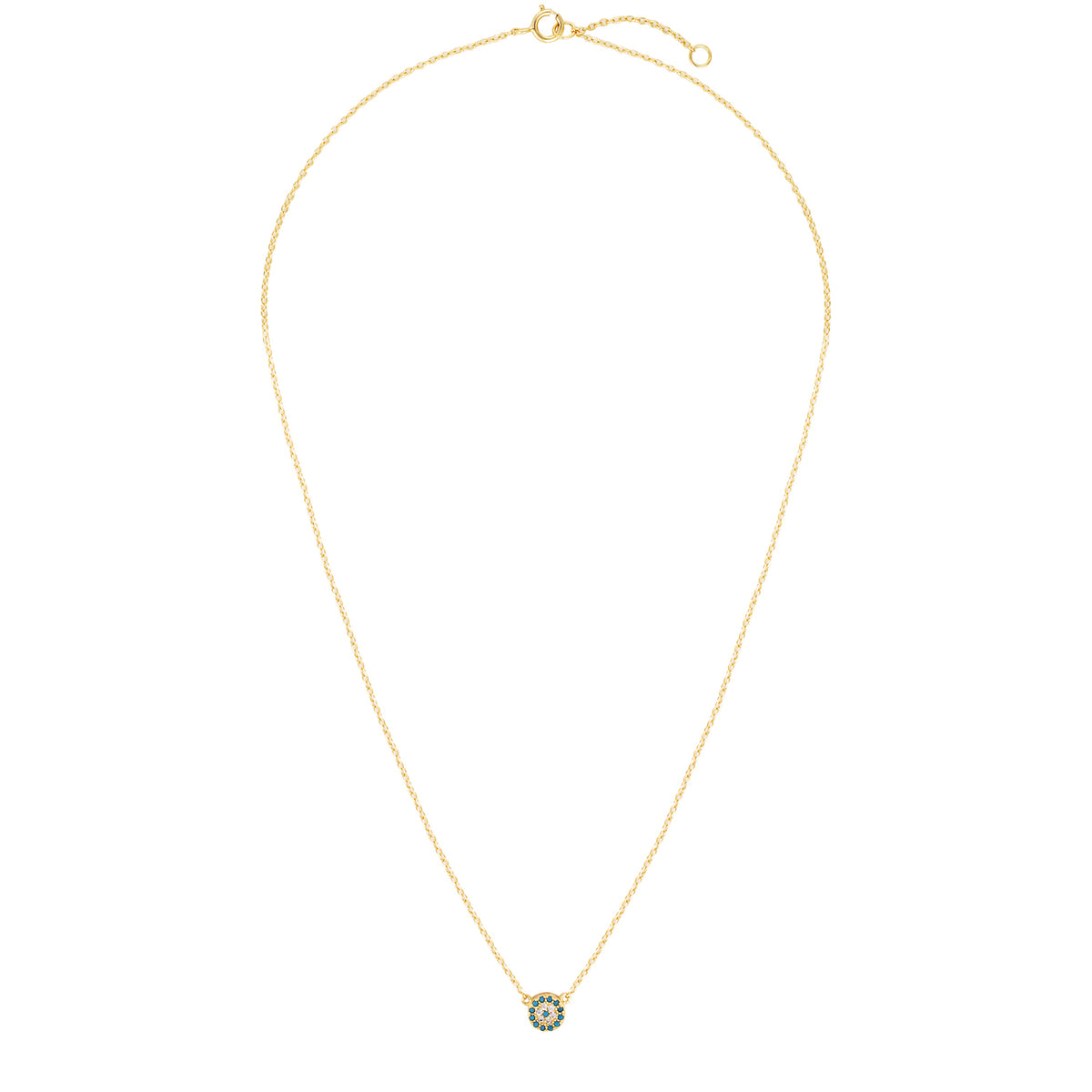 Silver Evil Eye Necklace Turquoise Glass and Gold 3 - Bowerbird Jewels - Online Jewellery Store