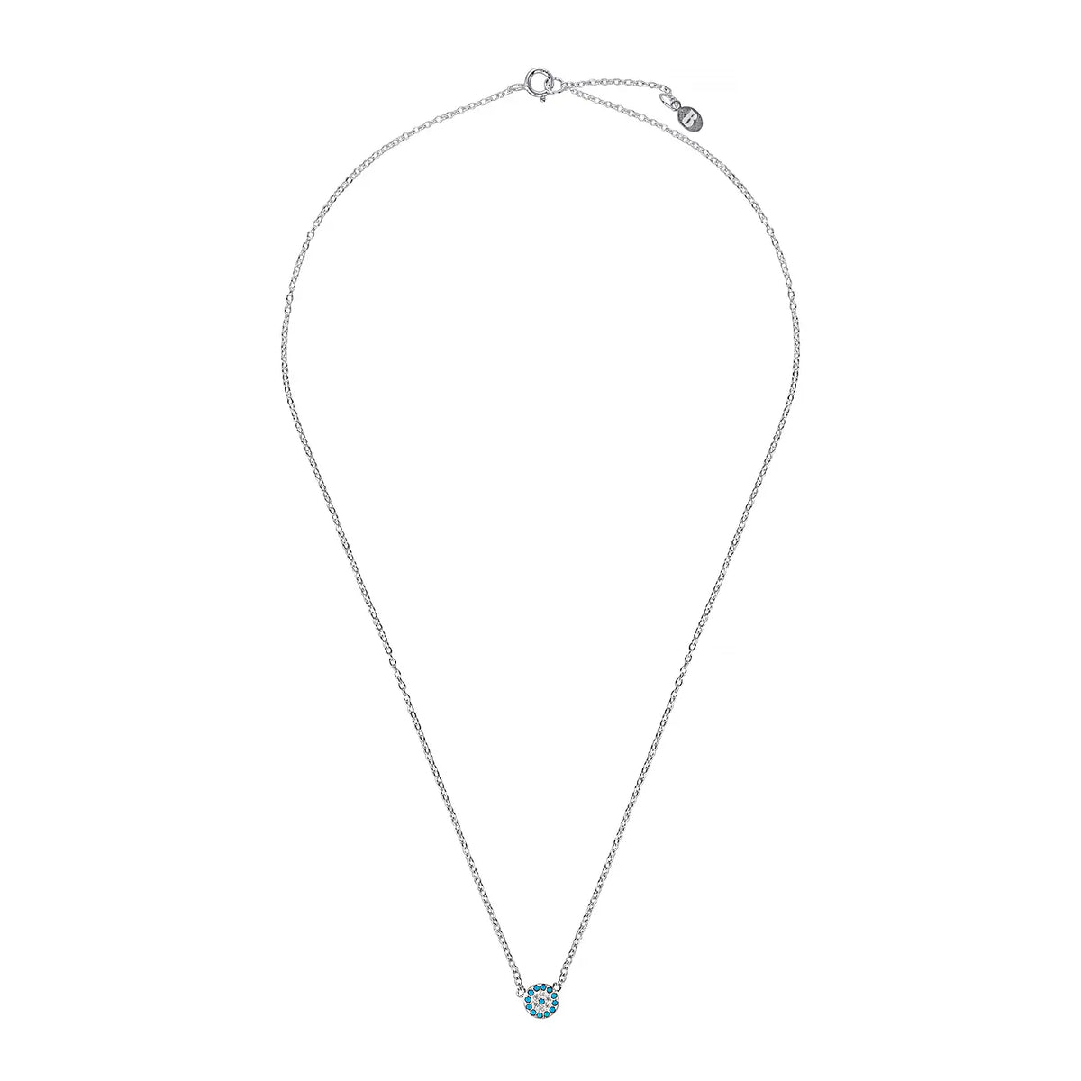 Silver Evil Eye Necklace Turquoise Silver 2 - Australian Jewellery Brand Bowerbird Jewels