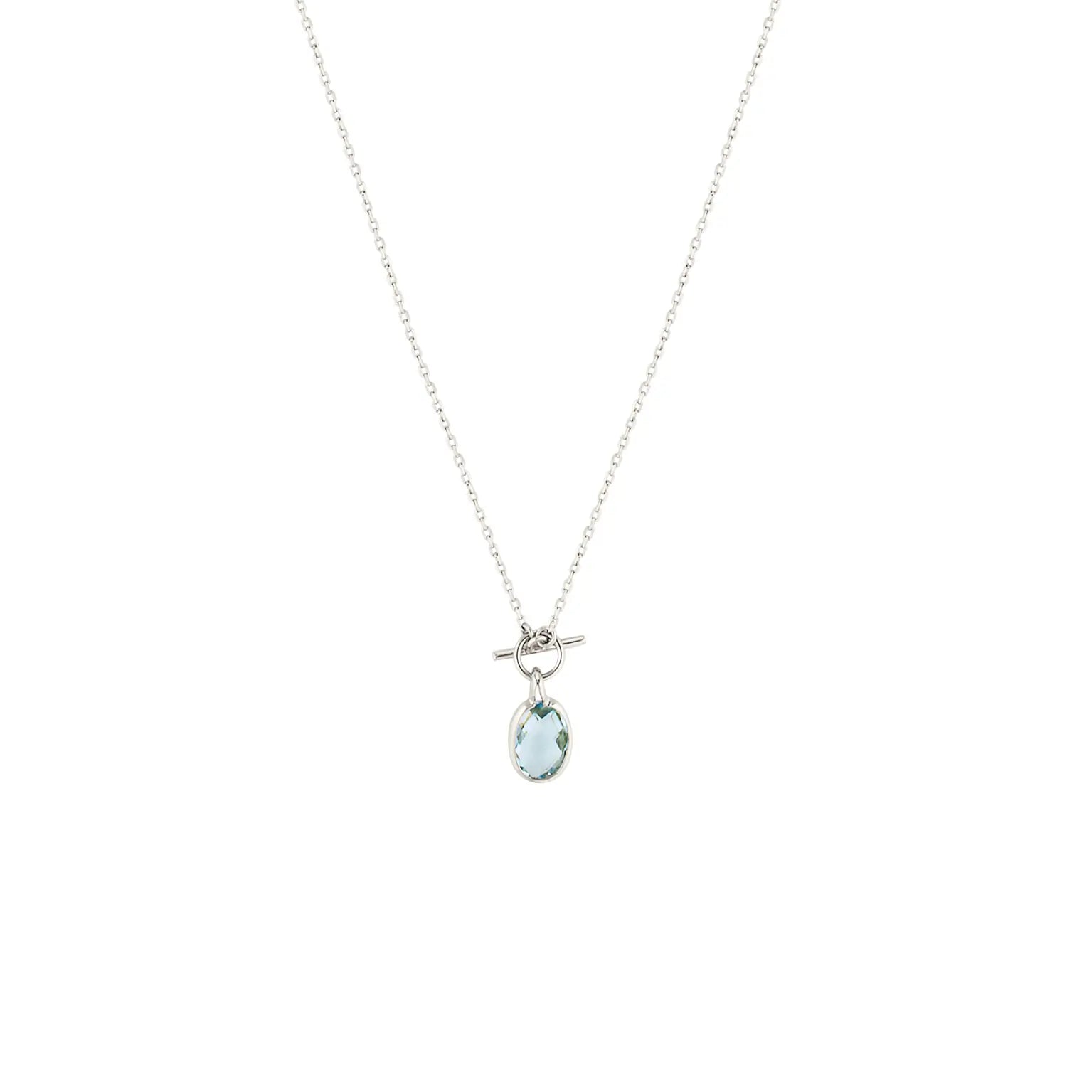 Skylark Blue Topaz Necklace in 18K Gold Vermeil or Silver Silver 1 - Australian Jewellery Brand Bowerbird Jewels