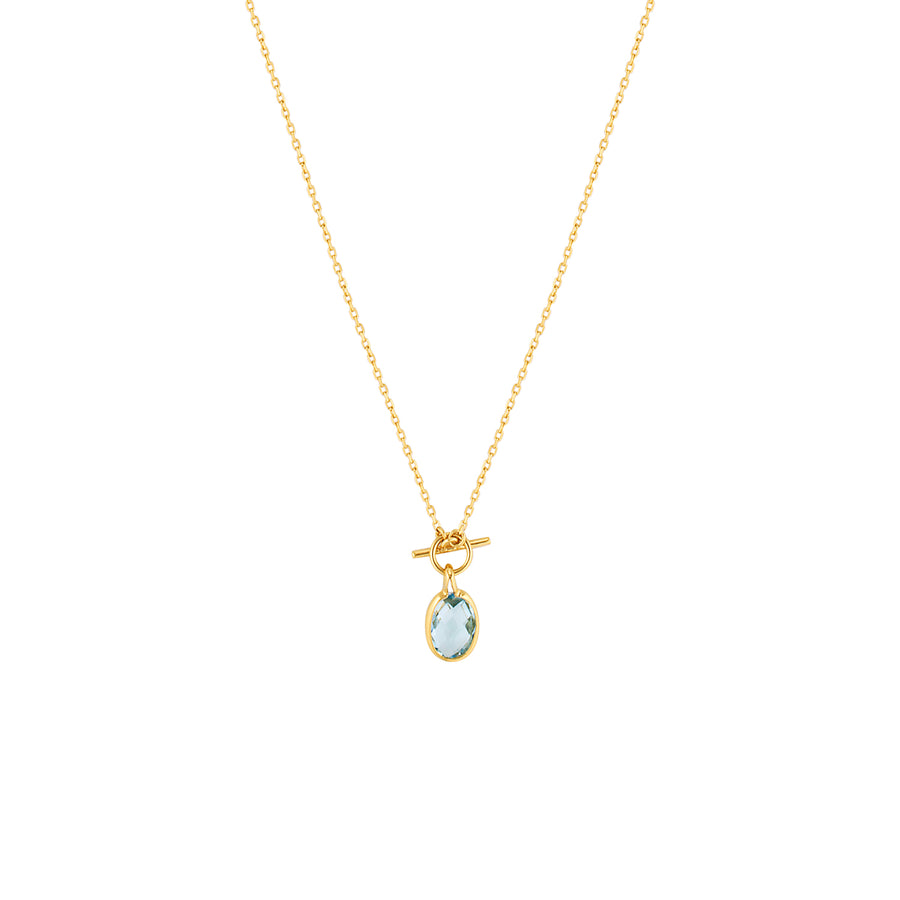Skylark Blue Topaz Necklace in 18K Gold Vermeil or Silver Gold 1 - Bowerbird Jewels - Online Jewellery Store
