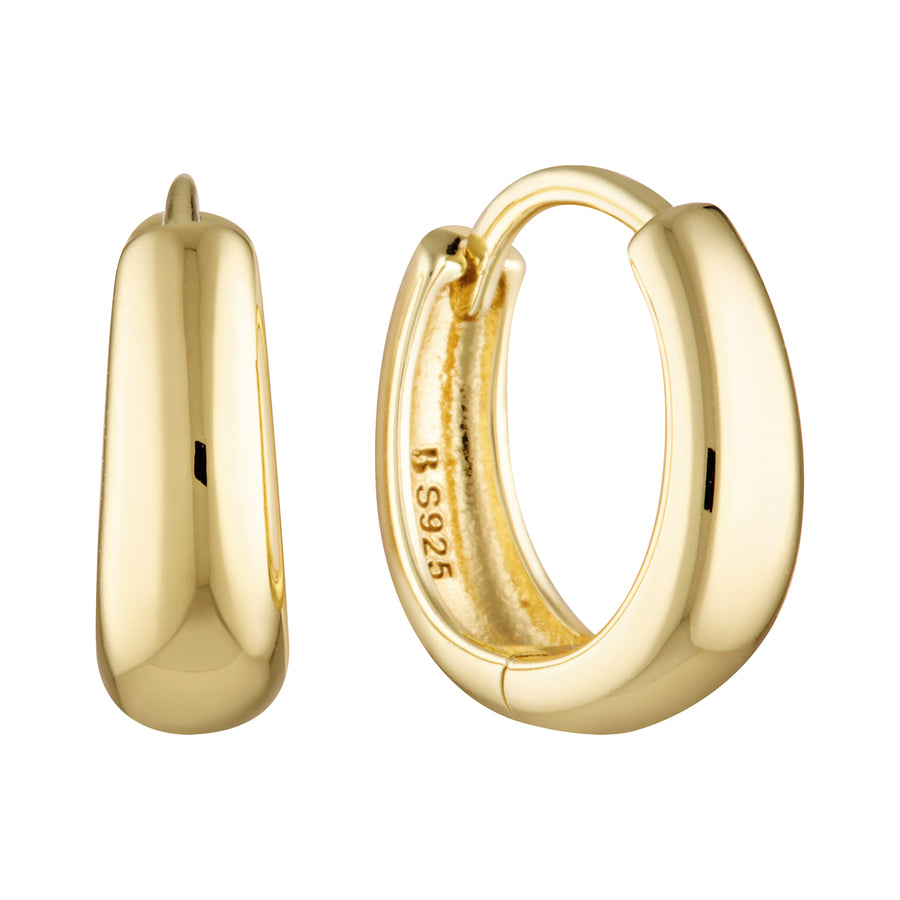 Small Tapering Huggie Earrings Gold 1 - Bowerbird Jewels - Online Jewellery Store