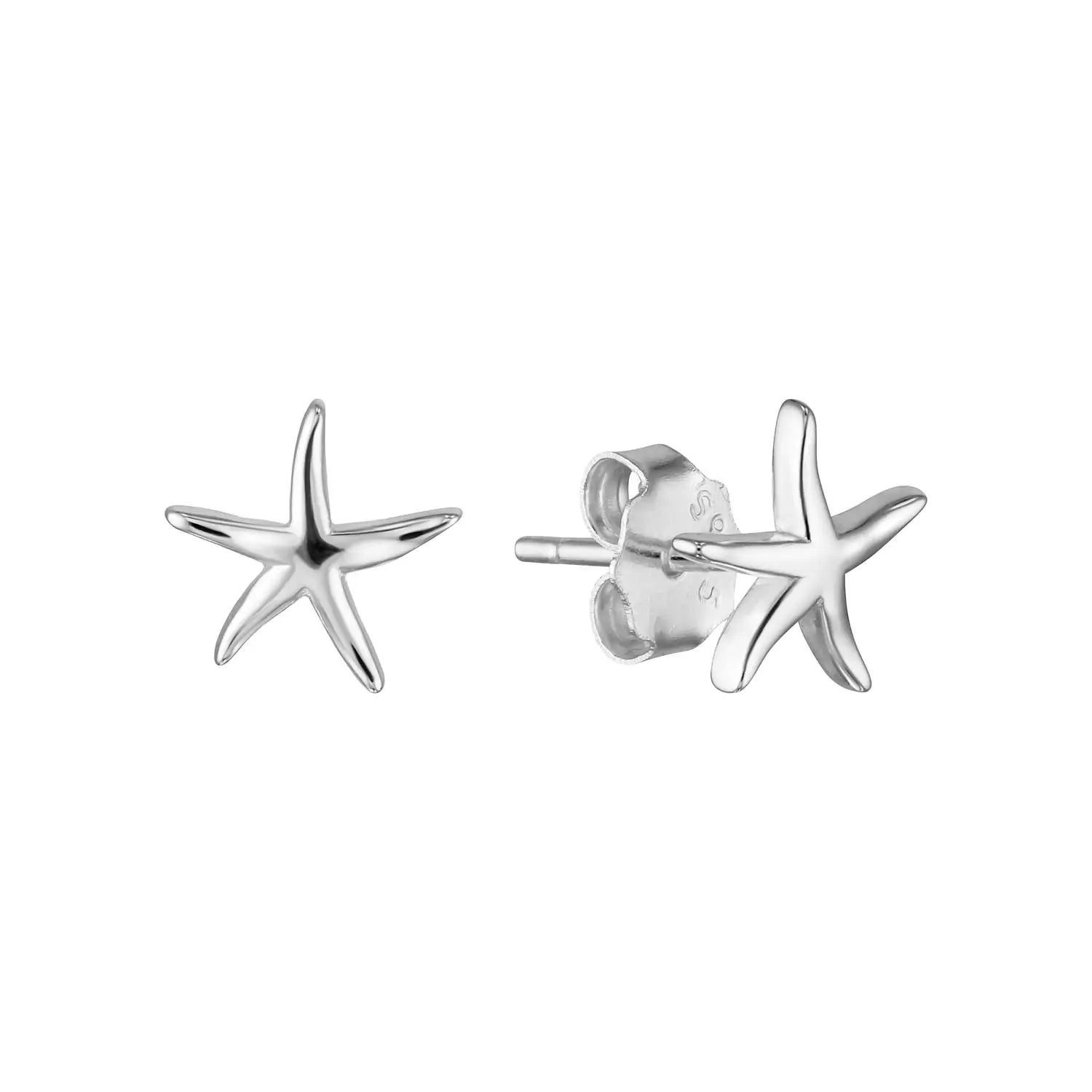 Sterling Silver Starfish Stud Earrings Silver 1 - Australian Jewellery Brand Bowerbird Jewels