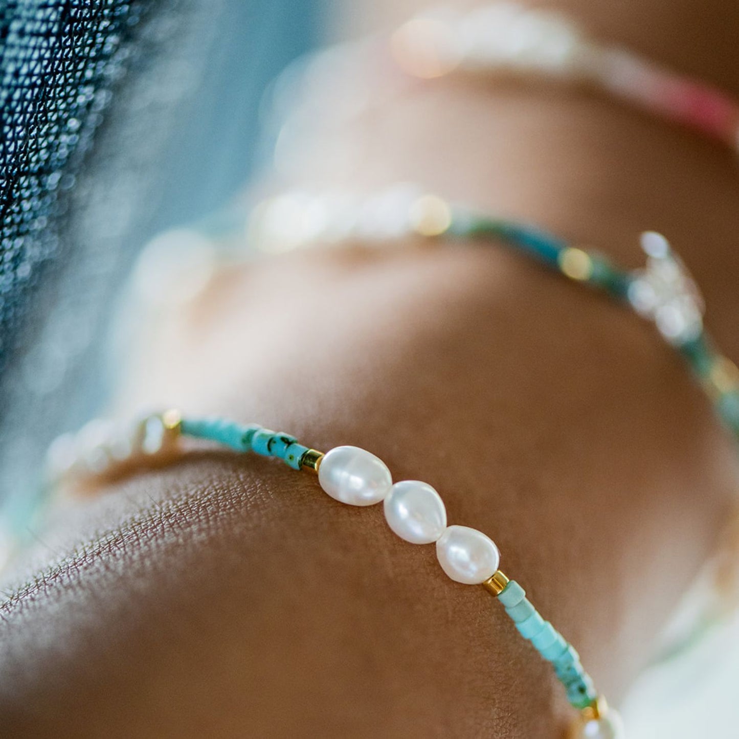 Moonstruck Pearl Stacking Bracelets  Bora Bora 2 - Bowerbird Jewels - Online Jewellery Stores