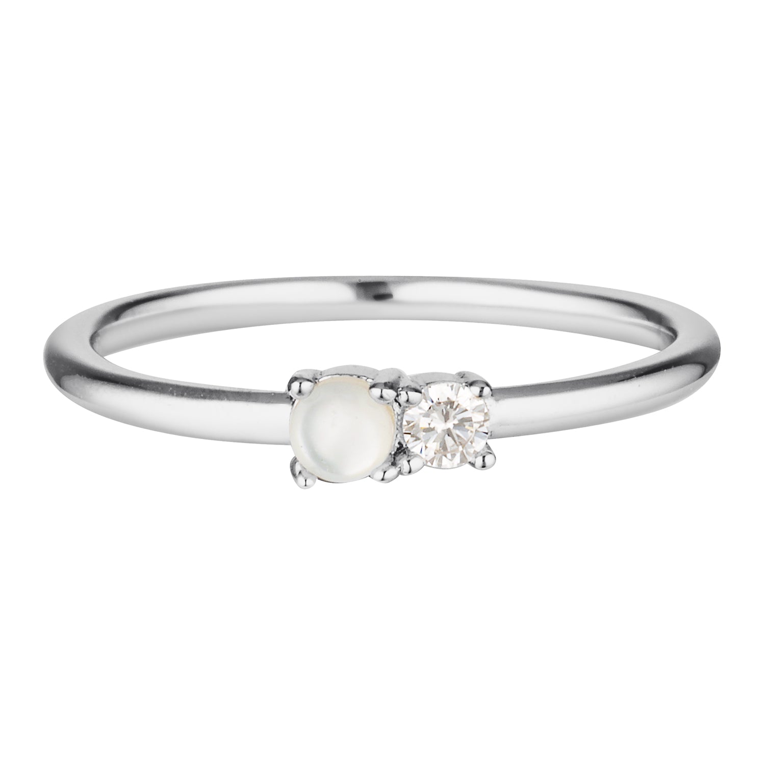 Talua Mother of Pearl Ring in Sterling Silver Silver 1 - Bowerbird Jewels - Online Jewellery Store