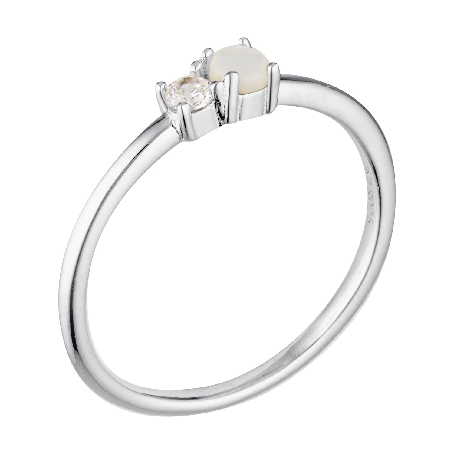 Talua Mother of Pearl Ring in Sterling Silver Silver 2 - Bowerbird Jewels - Online Jewellery Store