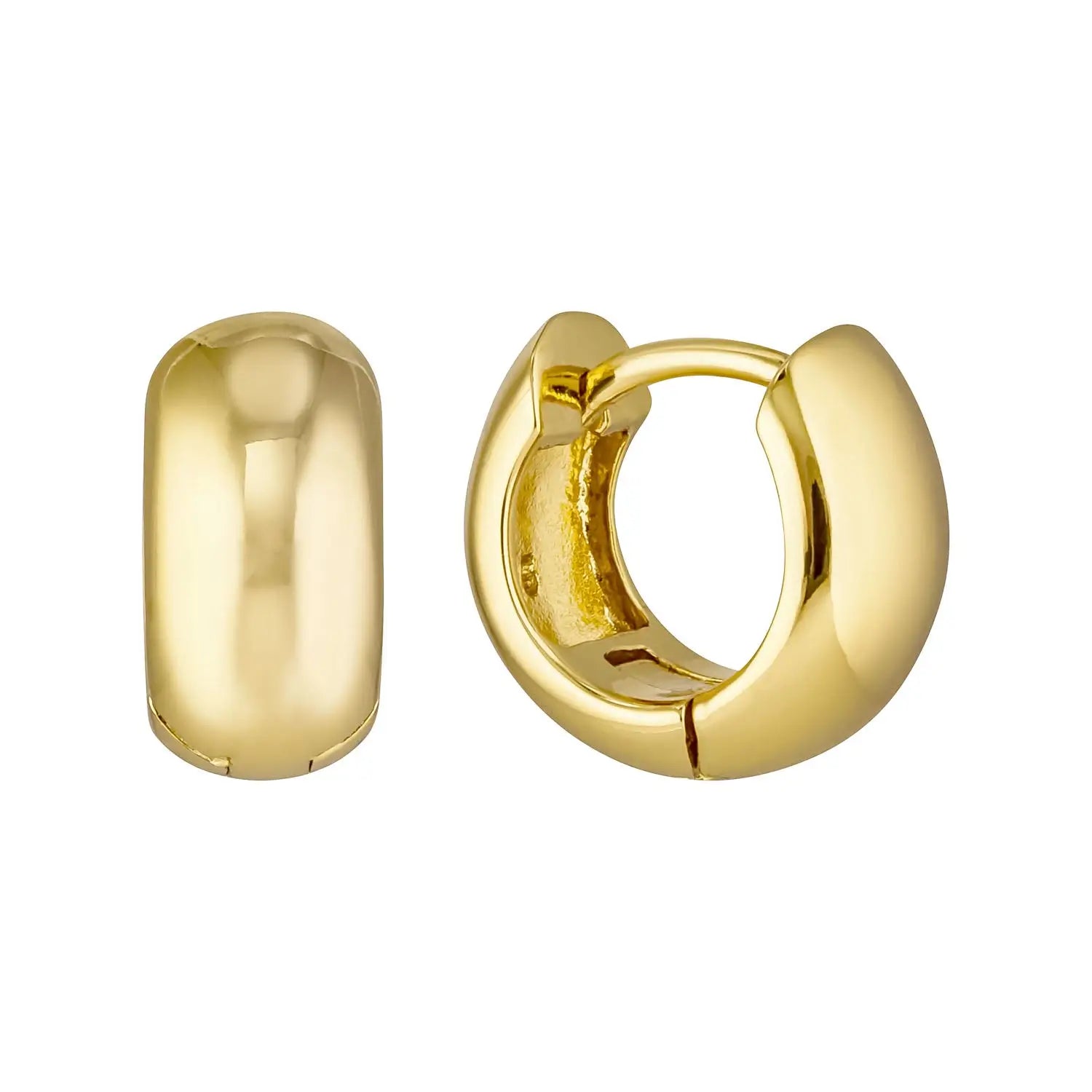 Wide Curved Polished Petite Huggies in Sterling Silver or Gold Gold 1 - Australian Jewellery Brand Bowerbird Jewels