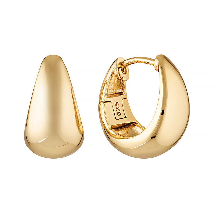 Wide Tapering Huggie Earrings Gold 1 - Bowerbird Jewels - Online Jewellery Store