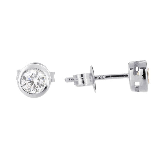4.0mm Cubic Zirconia Stud Earrings Silver 2 - Bowerbird Jewels - Online Jewellery Stores