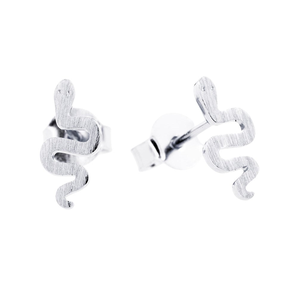 Serpent Earrings Silver 1 - Bowerbird Jewels - Online Jewellery Stores