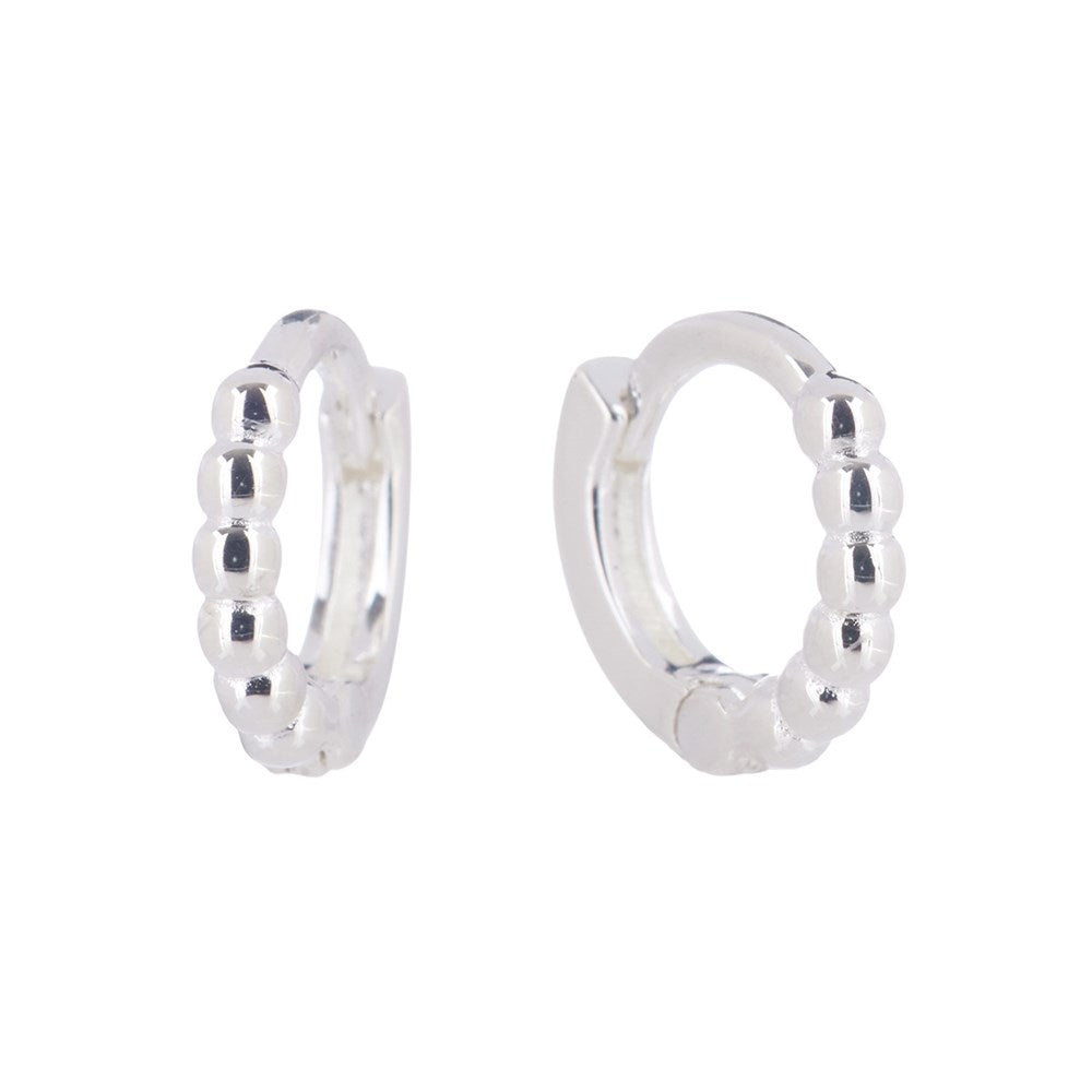 Bubble Huggie Earrings Mini Silver - Bowerbird Jewels - Online Jewellery Stores