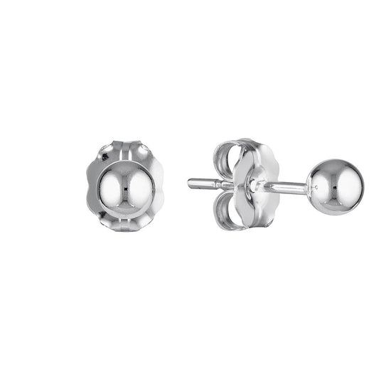 4.0mm Ball Stud Earrings Silver 2 - Bowerbird Jewels - Online Jewellery Stores