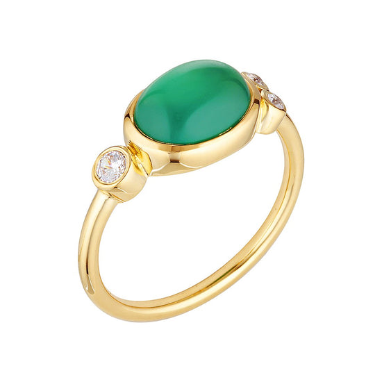 Leal Ring Gold Green Onyx 2 - Bowerbird Jewels - Online Jewellery Stores