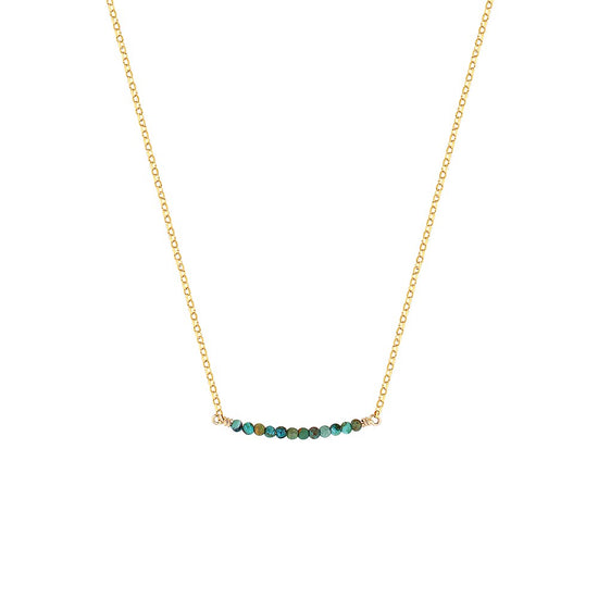 Turquoise Line Necklace Gold 1 - Bowerbird Jewels - Online Jewellery Stores