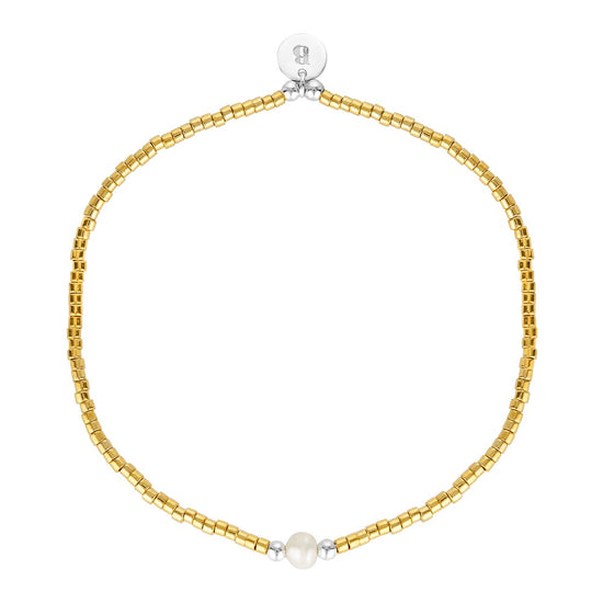 Kaleidoscope Pearl Bead Stacking Bracelets Gold - Bowerbird Jewels - Online Jewellery Stores
