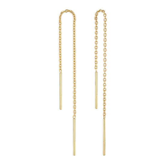 Minimalist Thread Earrings Gold  - Bowerbird Jewels - Online Jewellery Stores