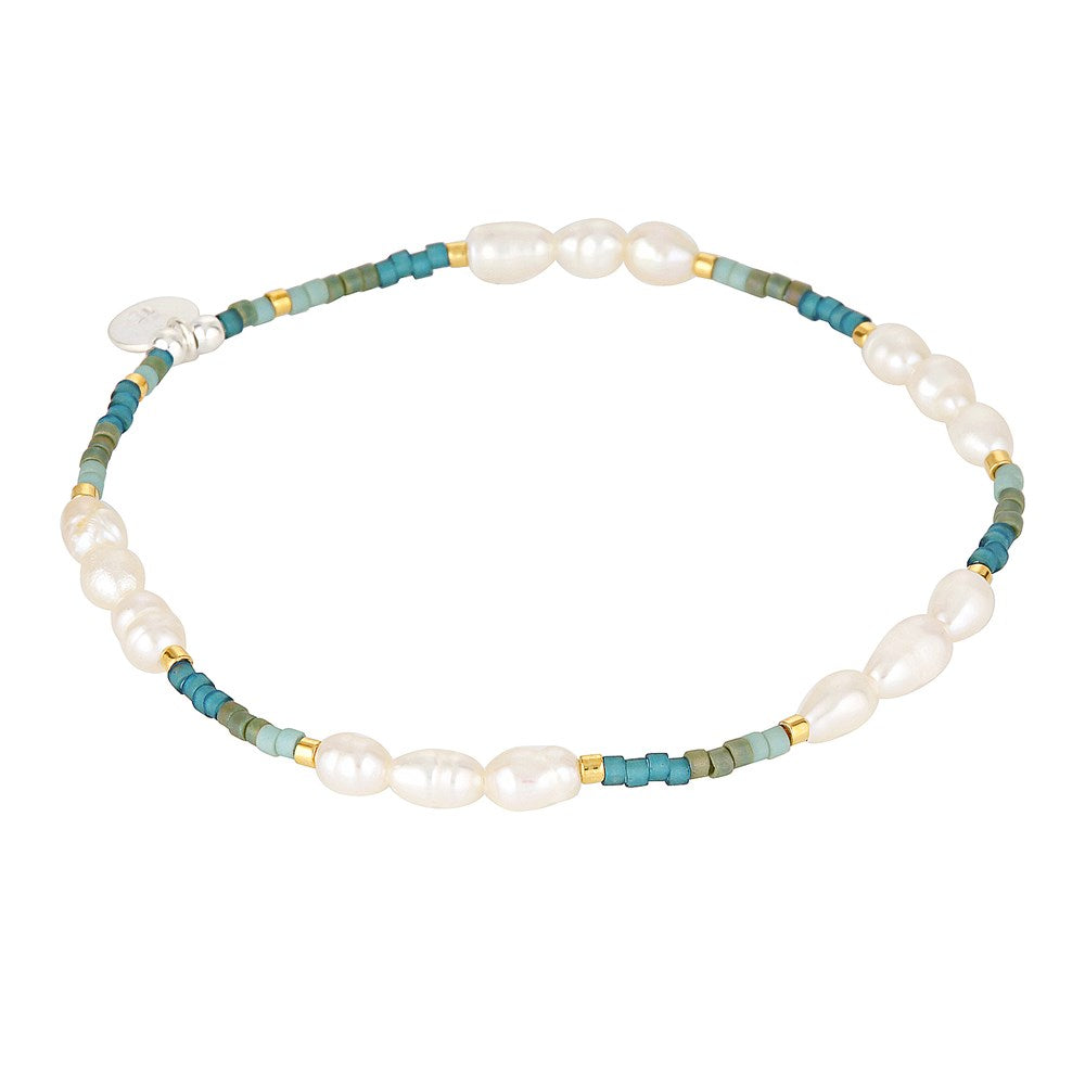 Moonstruck Pearl Stacking Bracelets Dark Seafoam  - Bowerbird Jewels - Online Jewellery Stores
