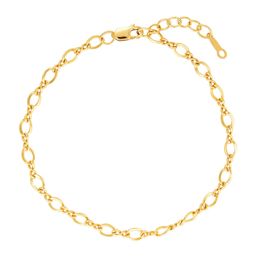 Gold Figure Eight Cable Chain Bracelet Gold 1 - Bowerbird Jewels - Online Jewellery Store