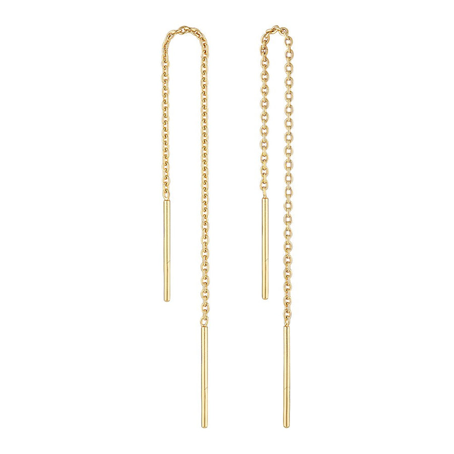 Minimalist Thread Earrings Gold 1 - Bowerbird Jewels - Online Jewellery Store