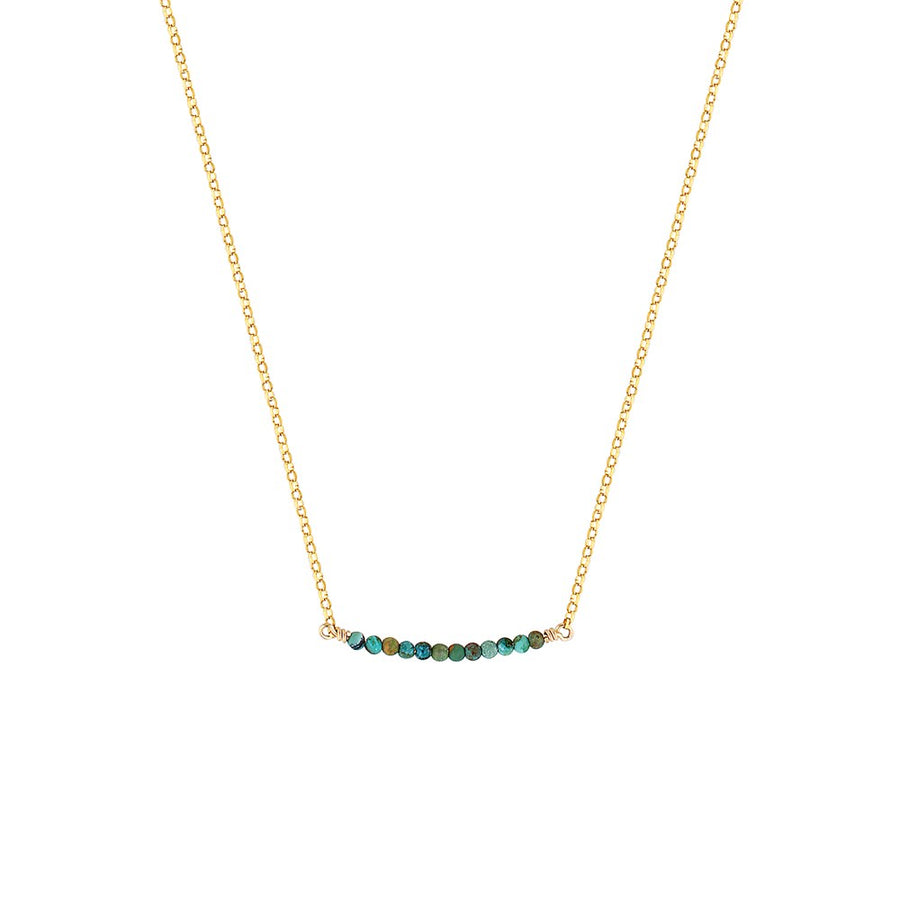 Turquoise Line Necklace Gold 1 - Bowerbird Jewels - Online Jewellery Store