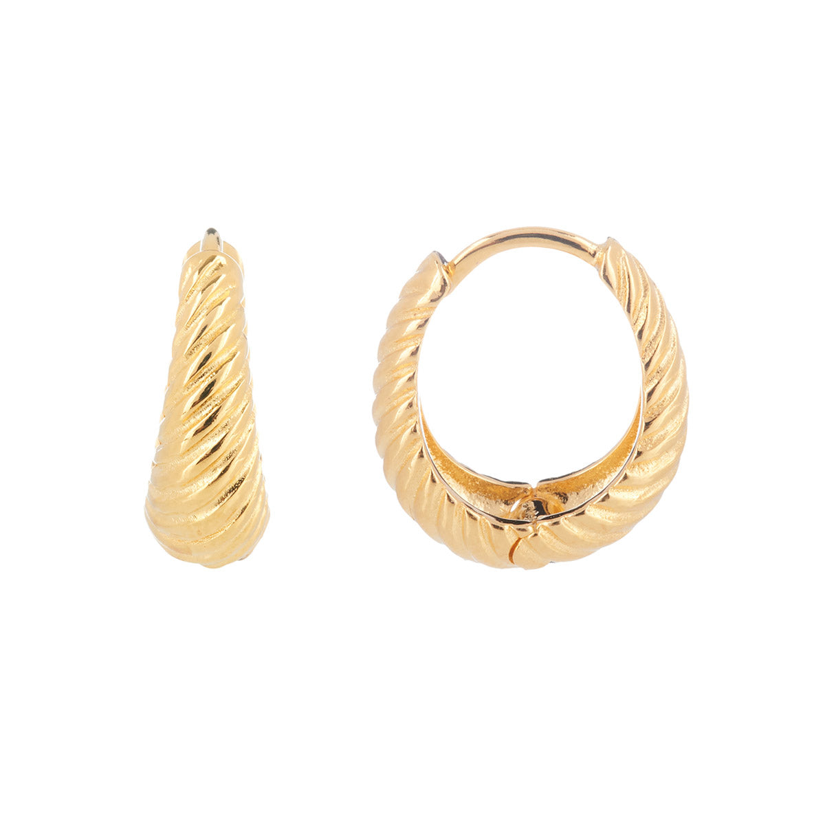 Load image into Gallery viewer, Muse Hoop Earrings Gold 2  - Bowerbird Jewels - Online Jewellery Stores
