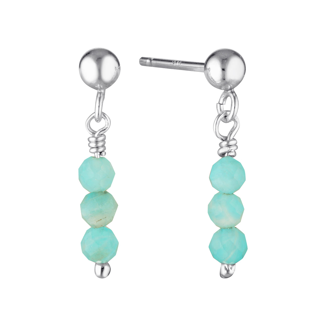 Ardour Drop Earrings Silver Amazonite - Bowerbird Jewels - Online Jewellery Stores