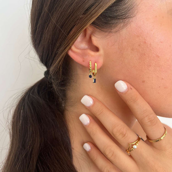 Siren Oval Drop Hoop Earrings