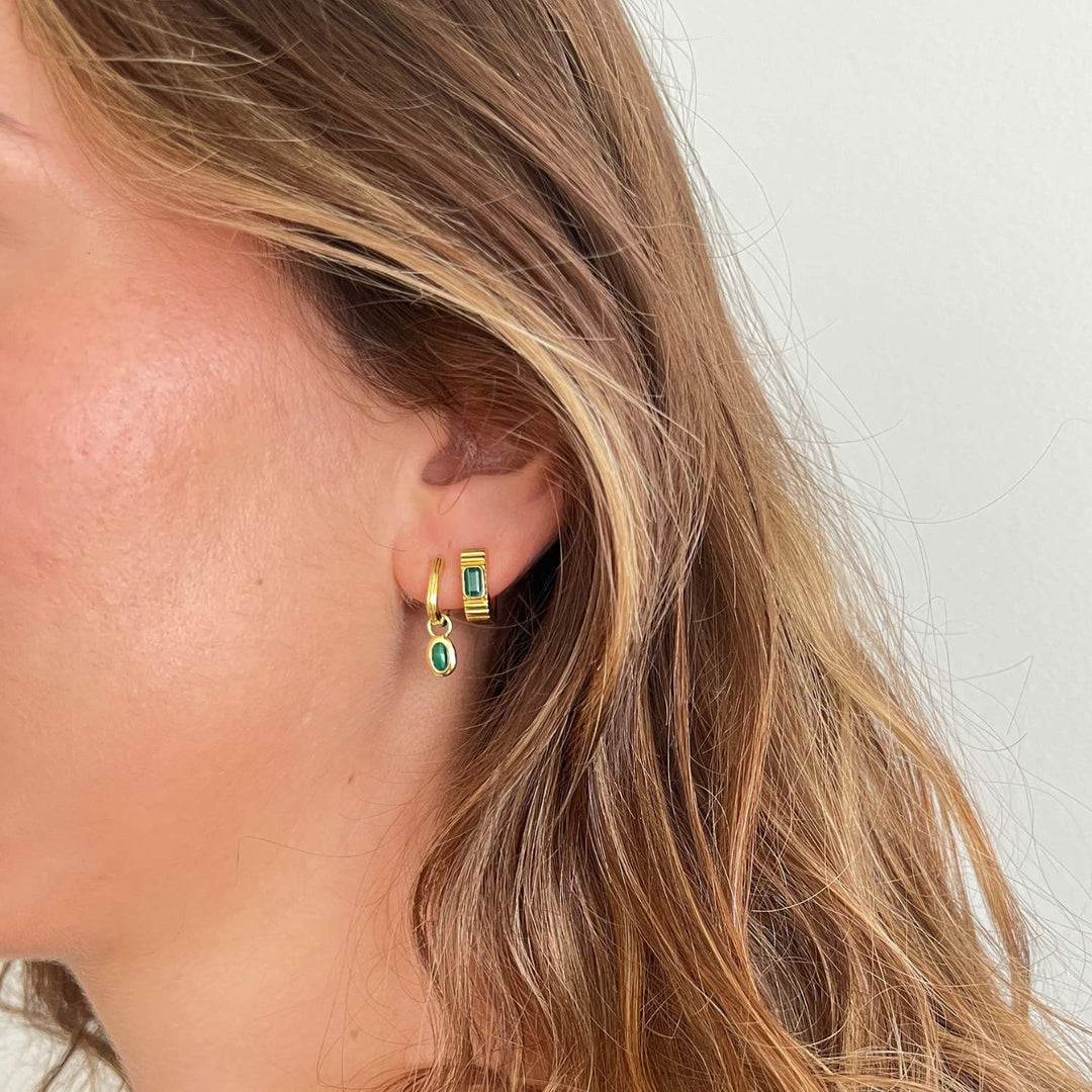 Goya Malachite Hoop Earrings