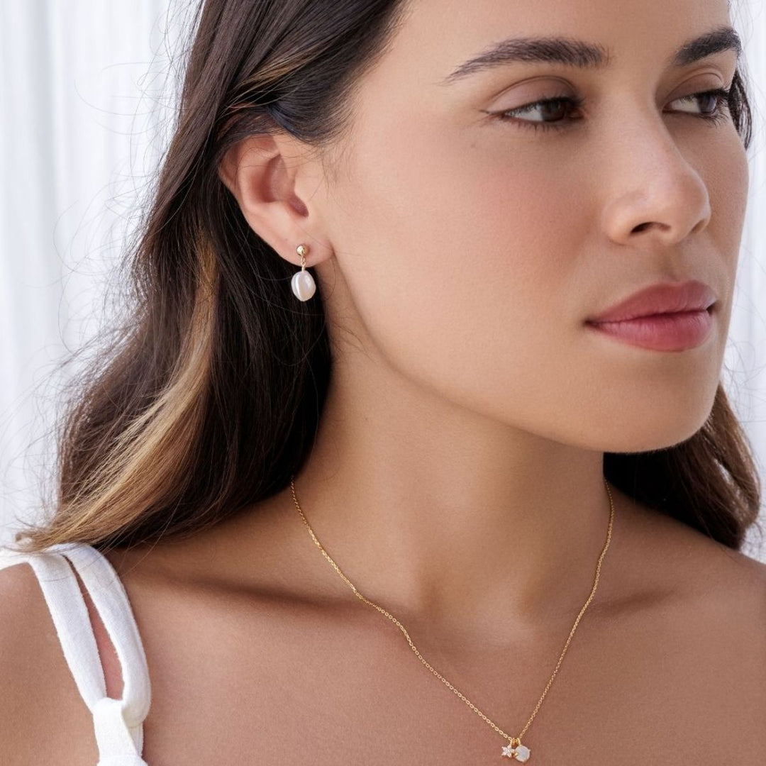 Keshi Pearl Drop Earrings in Gold Filled or Sterling Silver