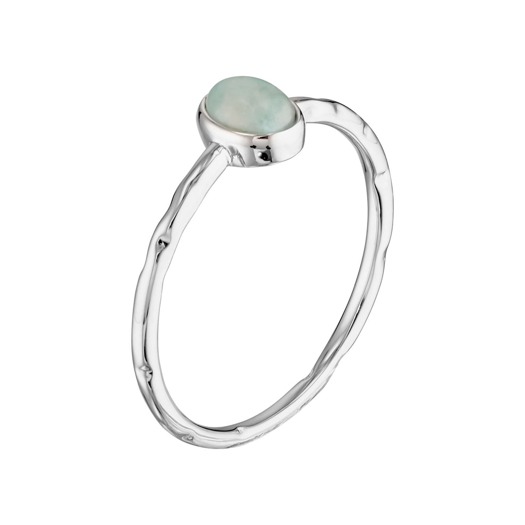 Solasta Amazonite Solitaire Ring in Sterling Silver