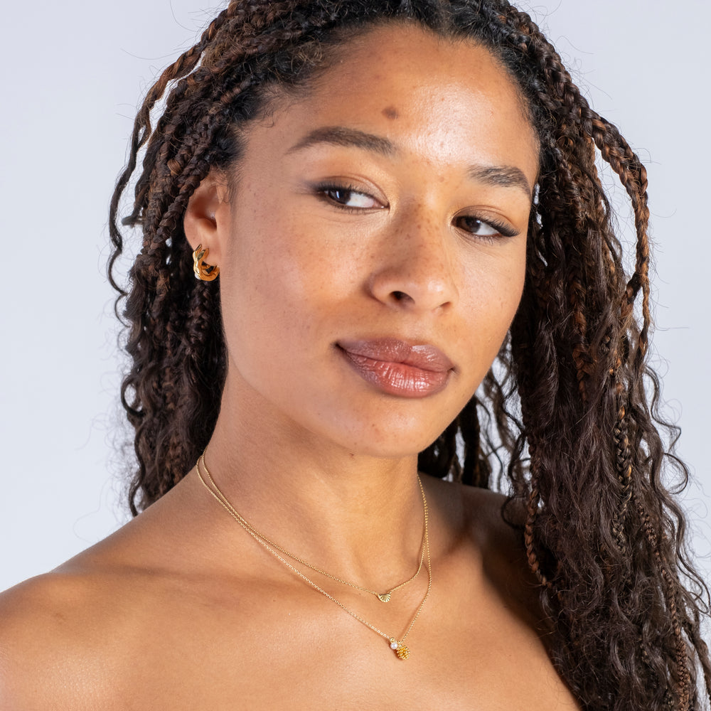 Acorn and Pearl Charm Necklace Gold 2 - Bowerbird Jewels - Online Jewellery Store