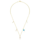 Alba Gold Filled Necklace with Evil Eye and Pearl Drops Gold 2 - Australian Jewellery Brand Bowerbird Jewels
